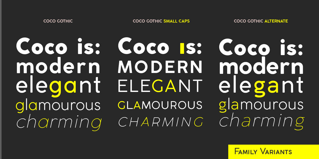 Przykład czcionki Coco Bold Condensed Italic