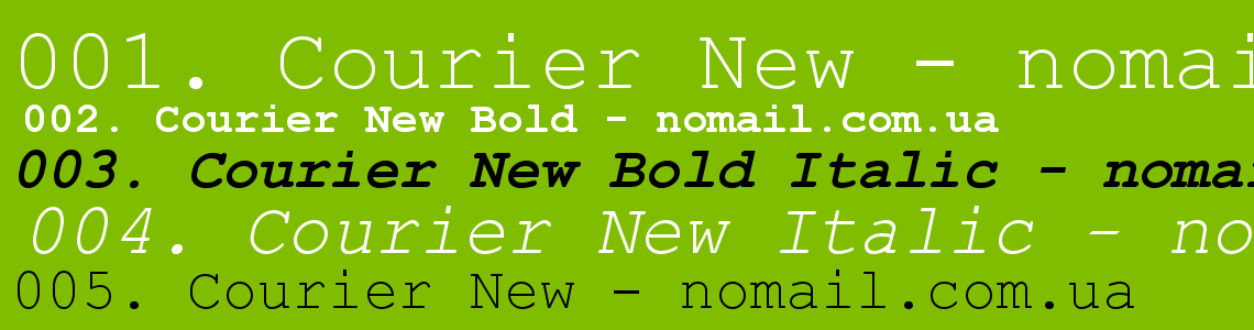 Przykład czcionki Courier New Bold Italic