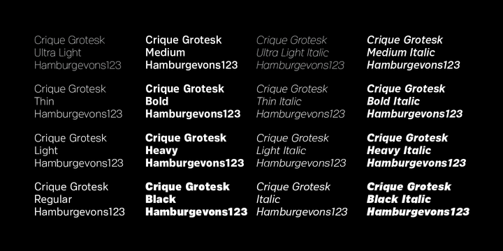 Przykład czcionki Crique Grotesk Display Medium Italic