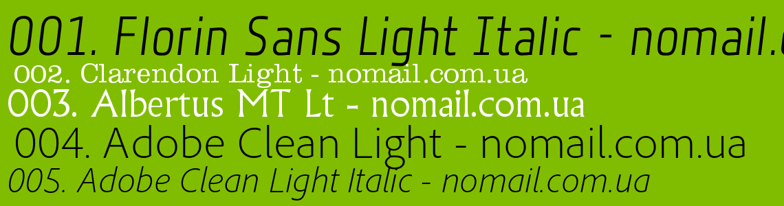 Przykład czcionki Florin Sans  Light