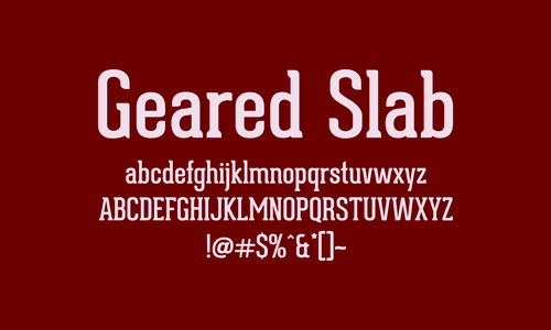 Przykład czcionki Geared Slab Bold
