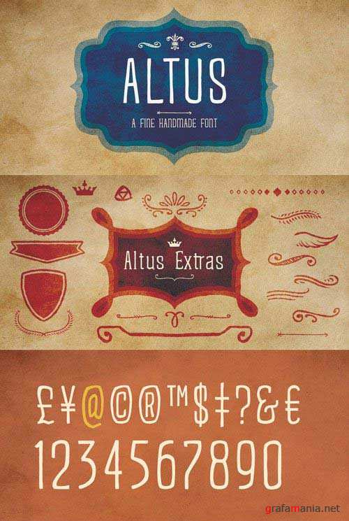 Przykład czcionki Altus Extras