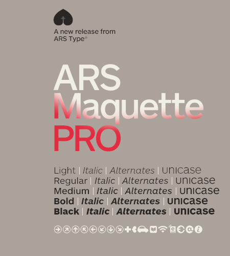 Przykład czcionki ARS Maquette Pro Italic