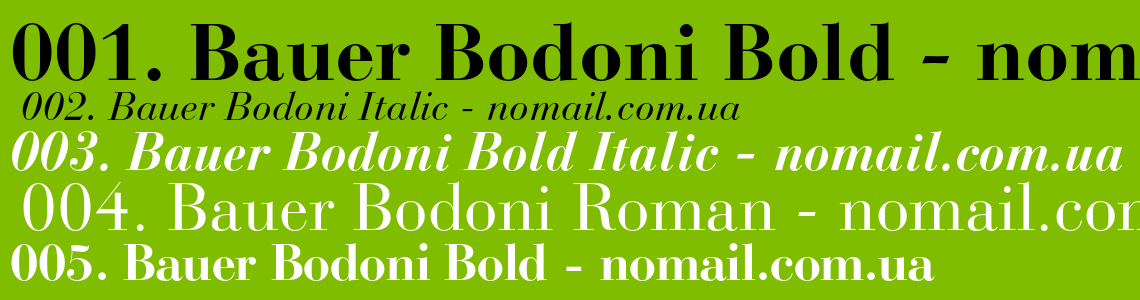 Przykład czcionki Bauer Bodoni Std Roman Italic