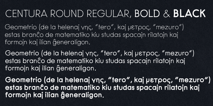 Przykład czcionki Centura Round Bold