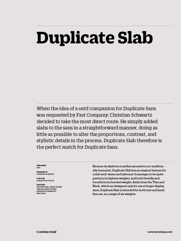 Przykład czcionki Duplicate Slab Thin Italic