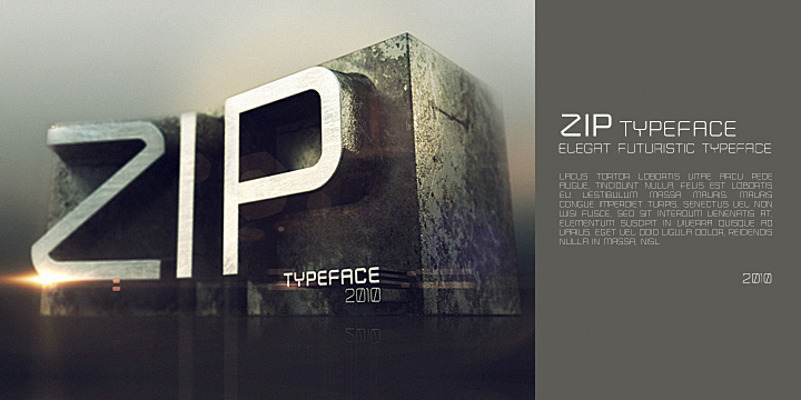 Przykład czcionki Zip Typeface