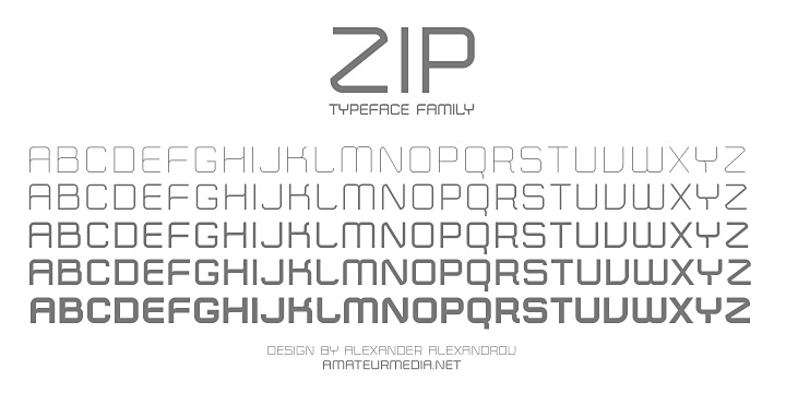 Przykład czcionki Zip Typeface Bold