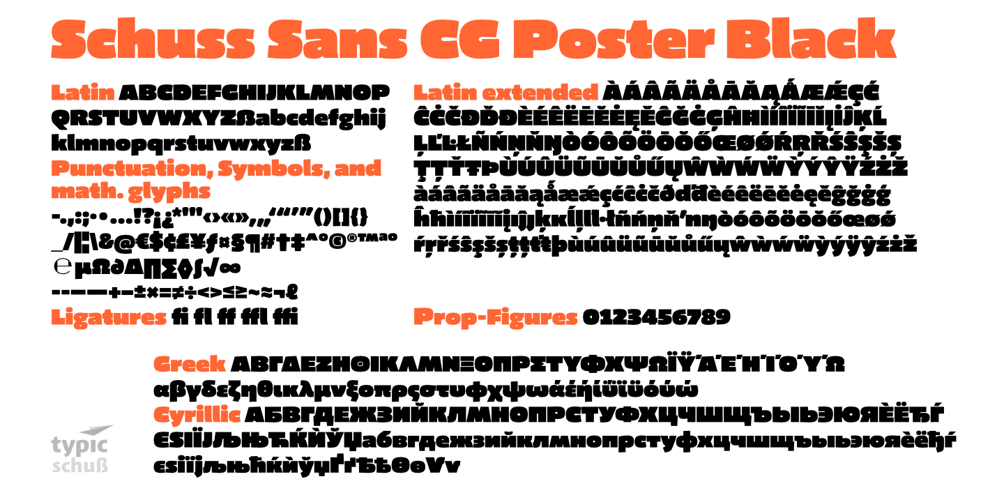 Przykład czcionki Schuss Sans CG Poster Black