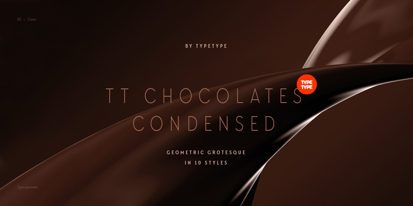 Przykład czcionki TT Chocolates Condensed Thin Italic