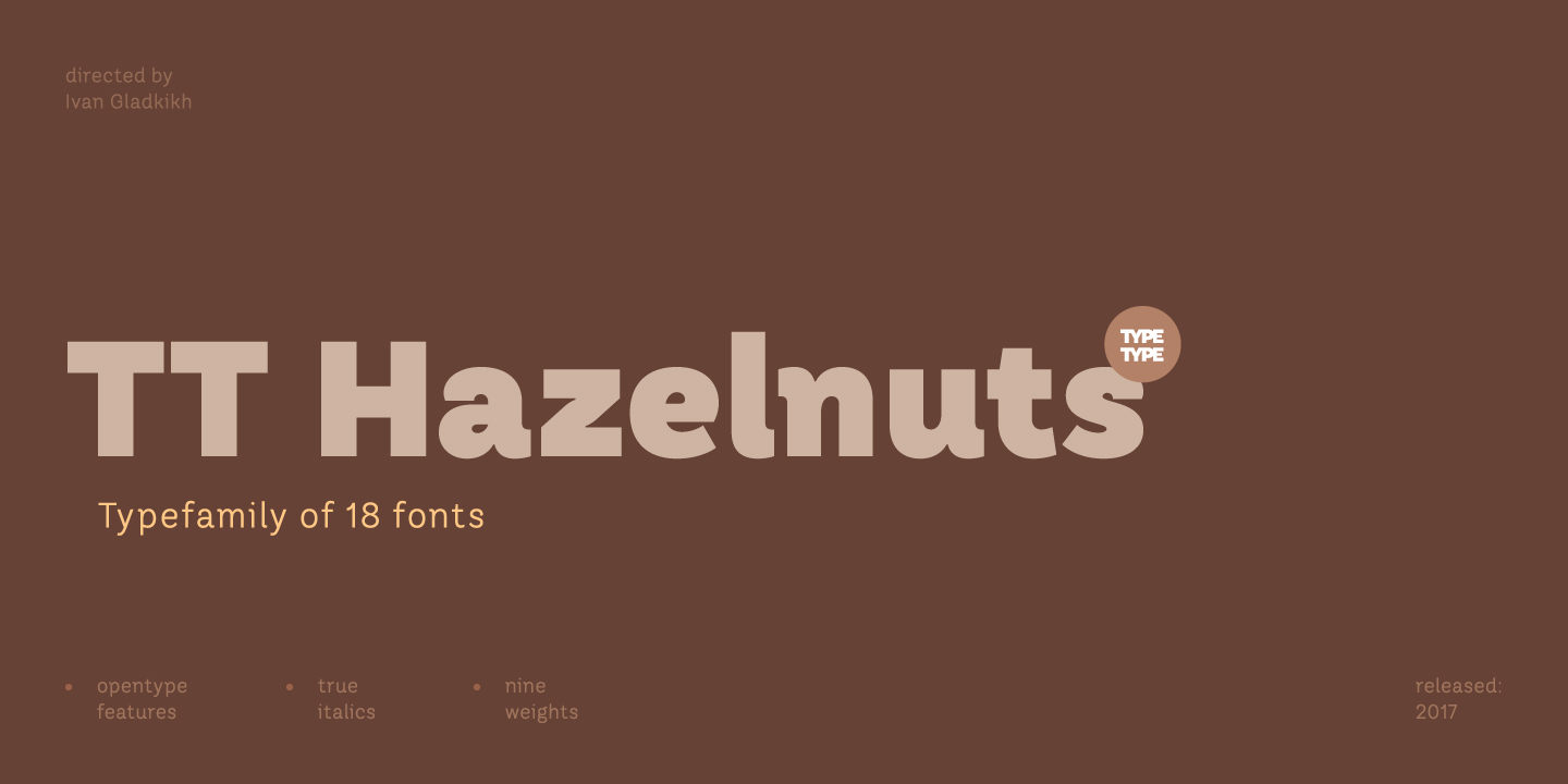 Przykład czcionki TT Hazelnuts Extra Light Italic