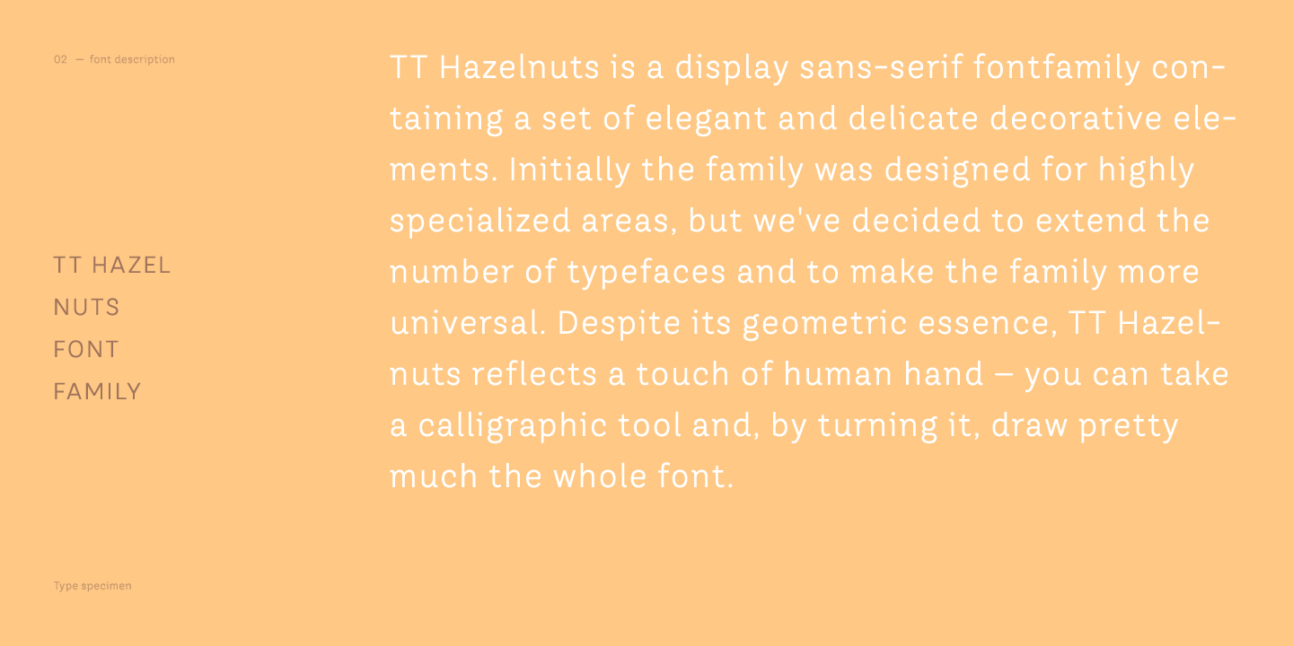 Przykład czcionki TT Hazelnuts Thin