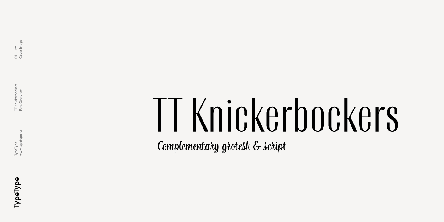 Przykład czcionki TT Knickerbockers Grotesk