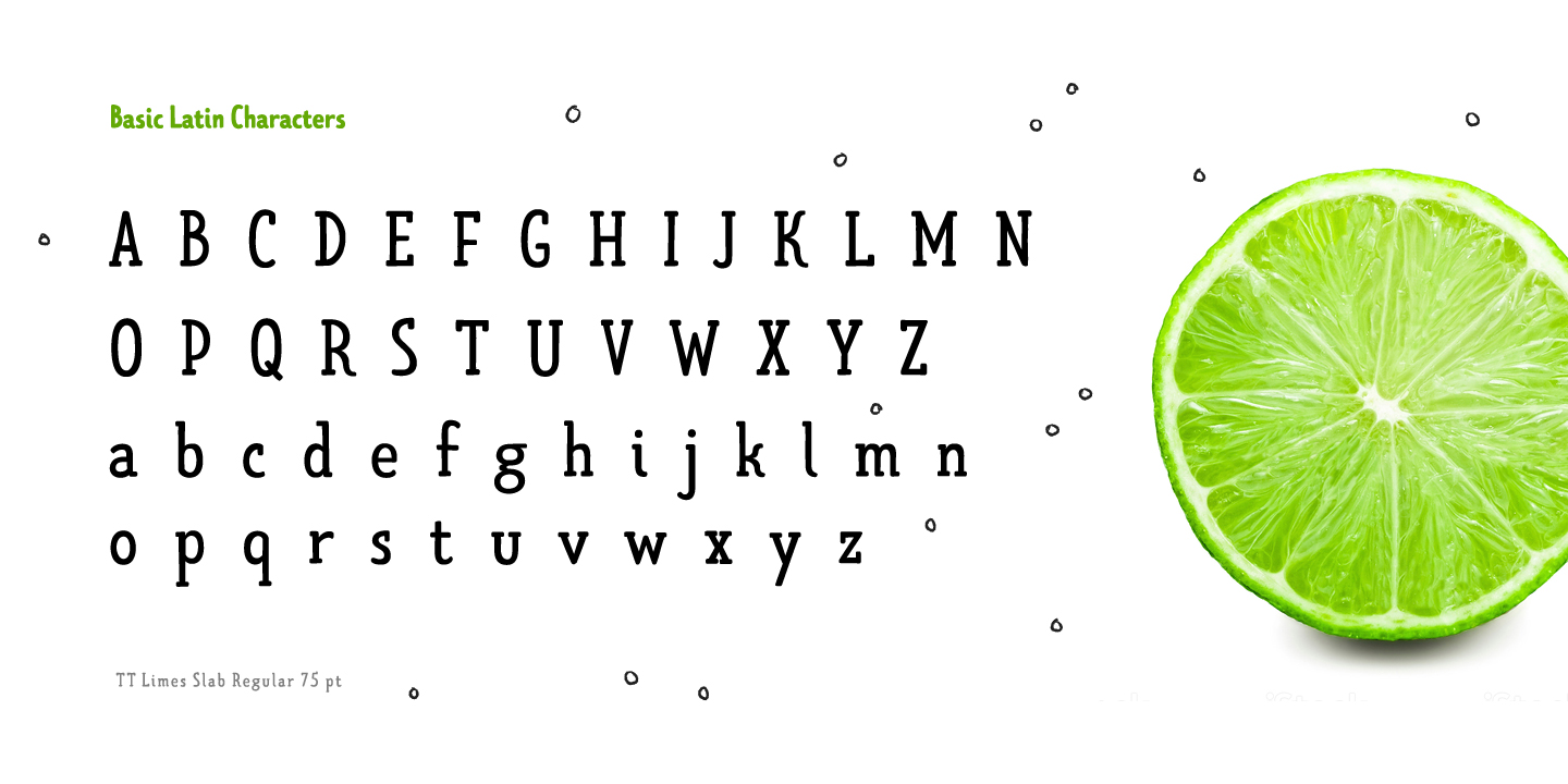 Przykład czcionki TT Limes Slab Light Italic