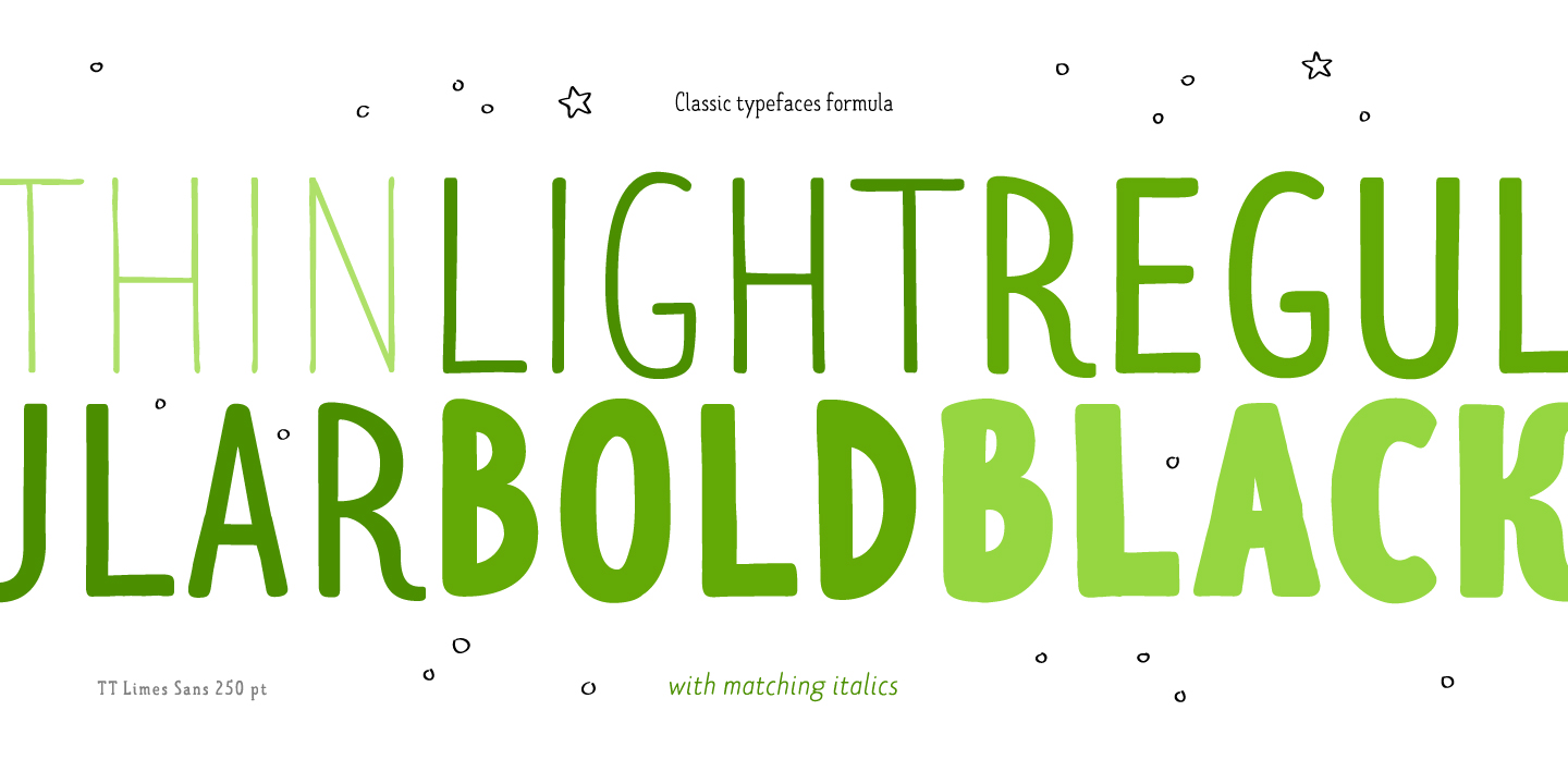 Przykład czcionki TT Limes Slab Light Italic