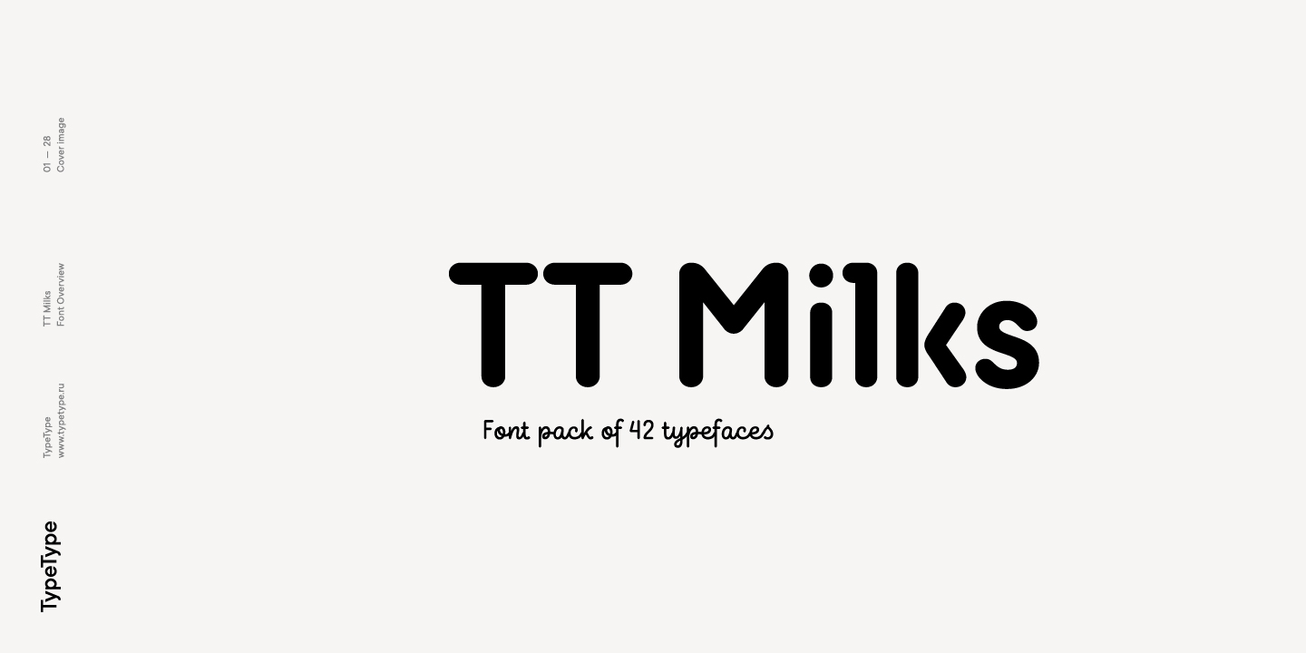 Przykład czcionki TT Milks Light