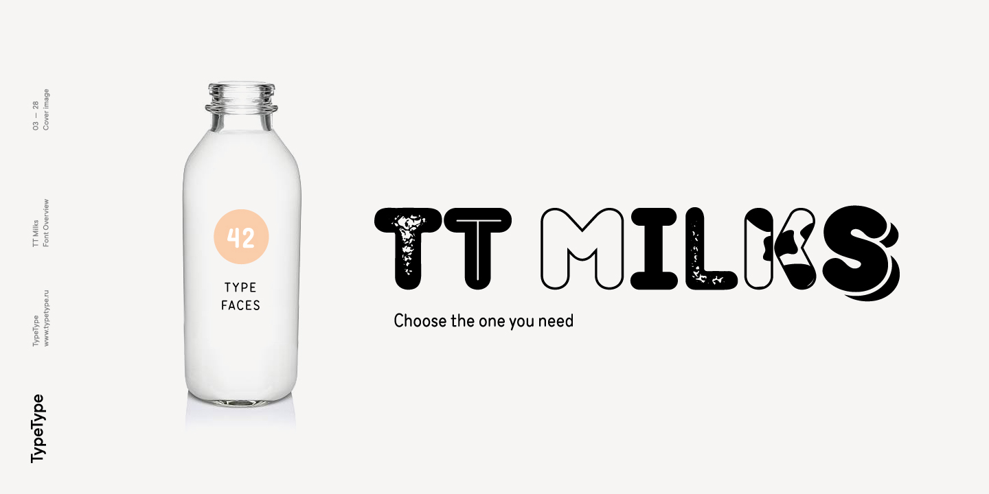 Przykład czcionki TT Milks Regular