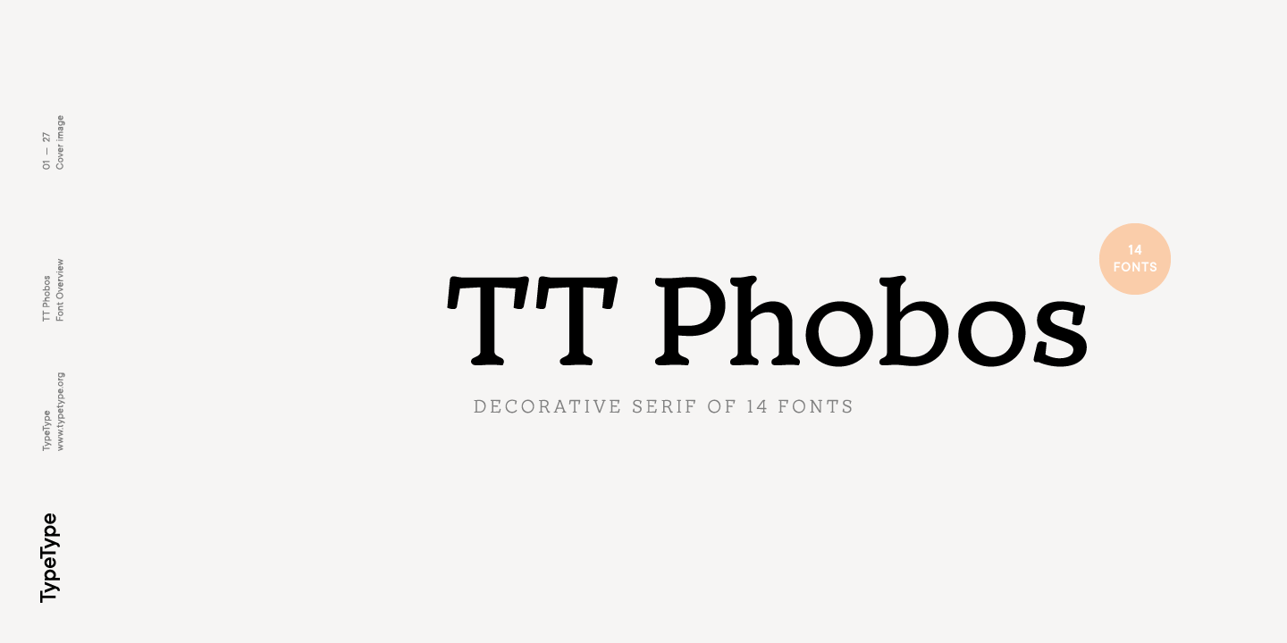 Przykład czcionki TT Phobos Black Italic