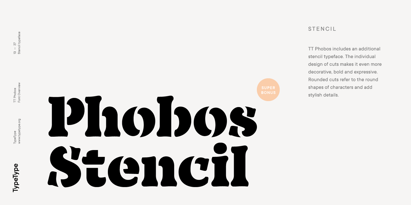 Przykład czcionki TT Phobos Bold Italic