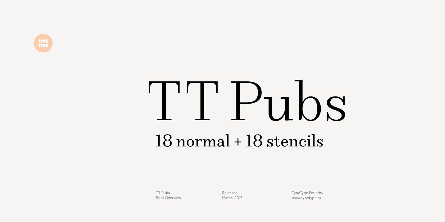 Przykład czcionki TT Pubs Stencil Extra Light
