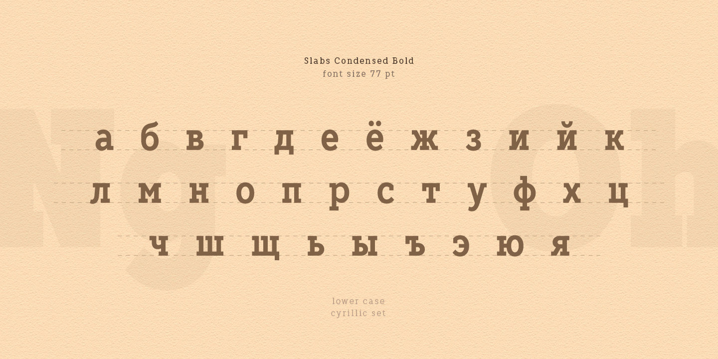 Przykład czcionki TT Slabs Condensed Light Italic