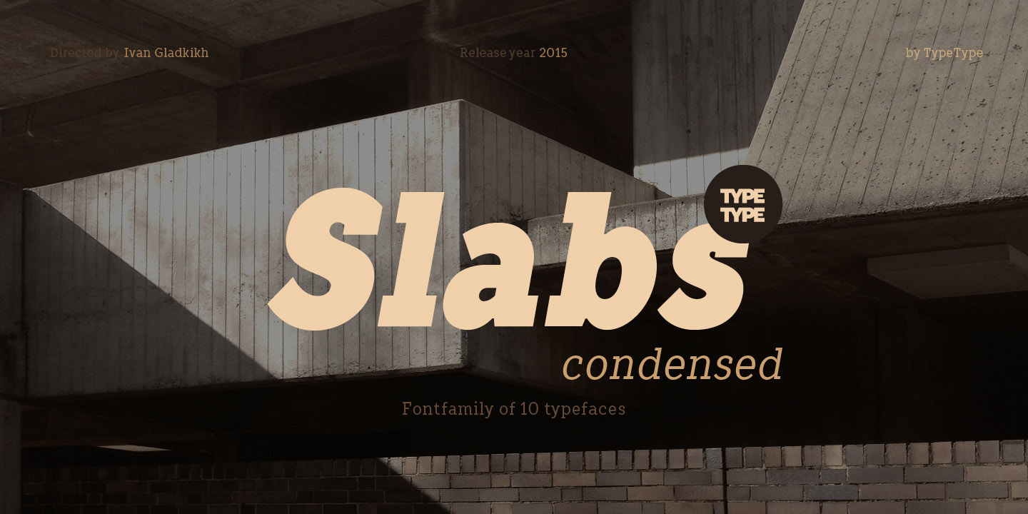 Przykład czcionki TT Slabs Condensed Regular