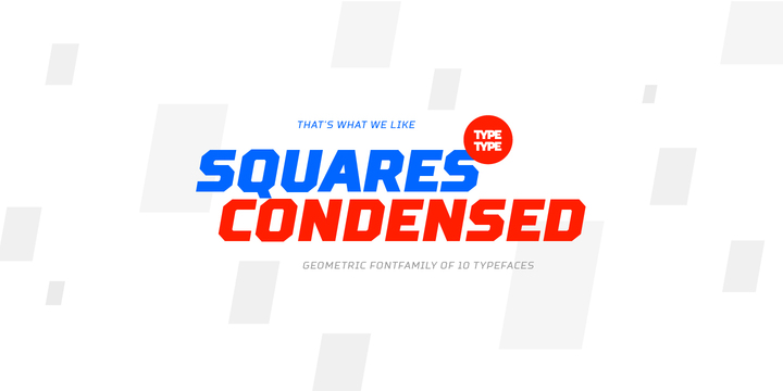 Przykład czcionki TT Squares Condensed Regular