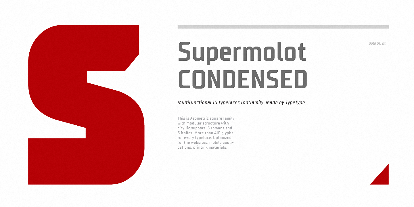 Przykład czcionki TT Supermolot Condensed Black