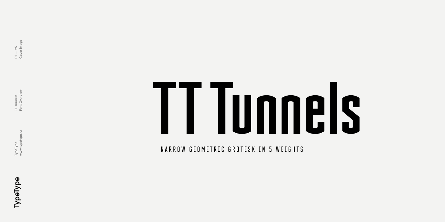 Przykład czcionki TT Tunnels Thin