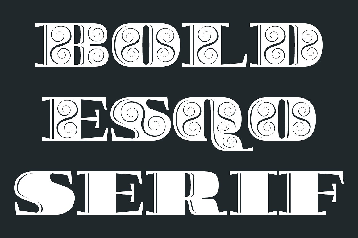 Przykład czcionki Boldesqo Serif 4F Decor Italic