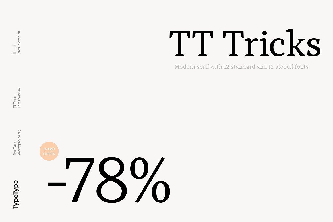 Przykład czcionki TT Tricks ExtraBold Italic