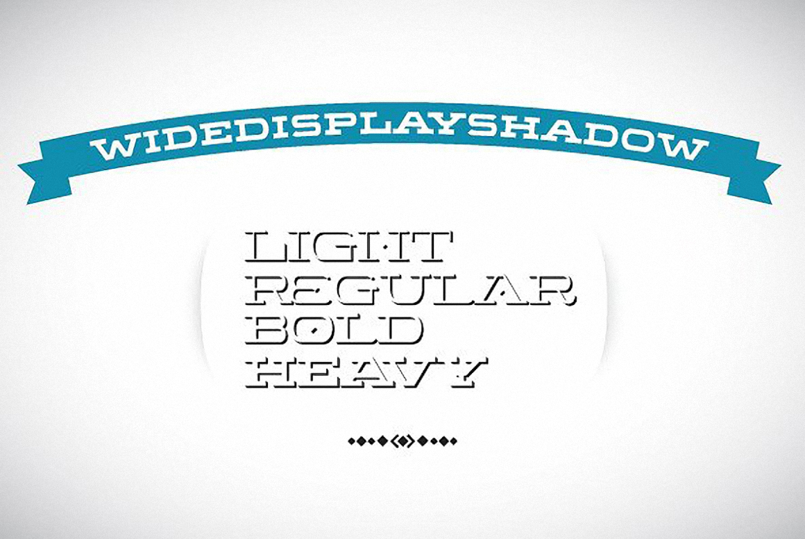 Przykład czcionki Wide Display Light Shadow