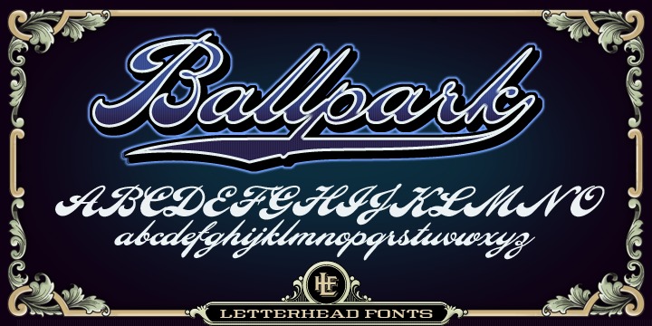 Przykład czcionki LHF Ballpark Script