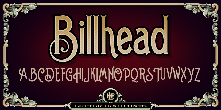 Przykład czcionki LHF Billhead