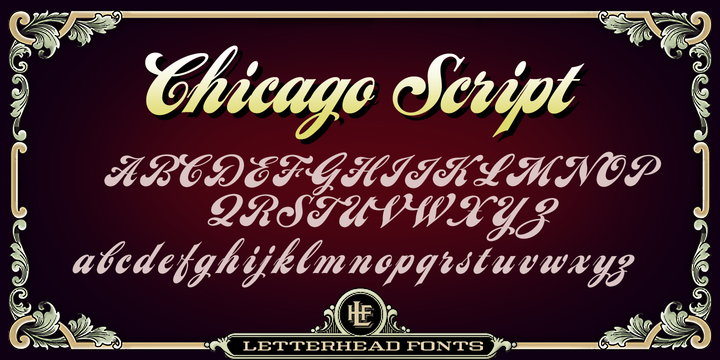 Przykład czcionki LHF Chicago Script