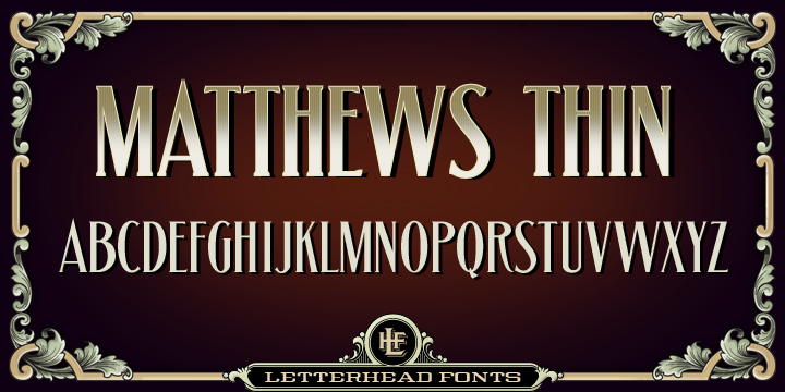 Przykład czcionki LHF Matthews Thin