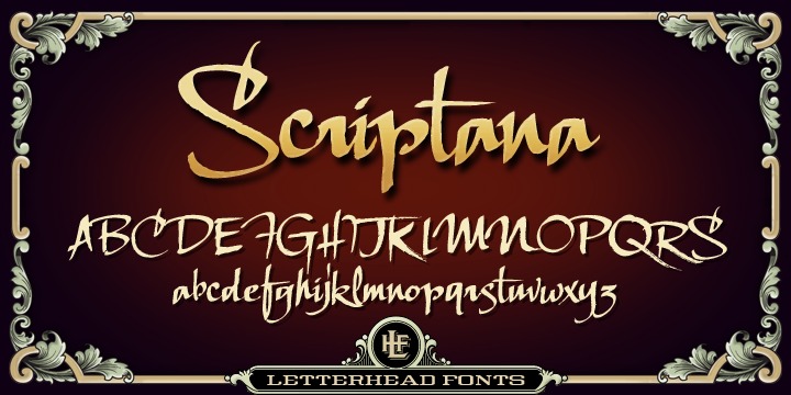 Przykład czcionki LHF Scriptana