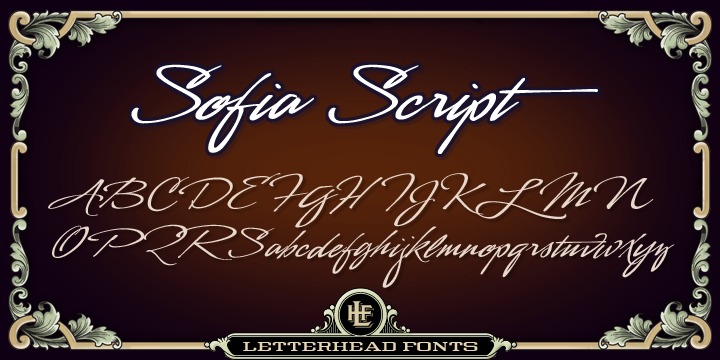Przykład czcionki LHF Sofia Script