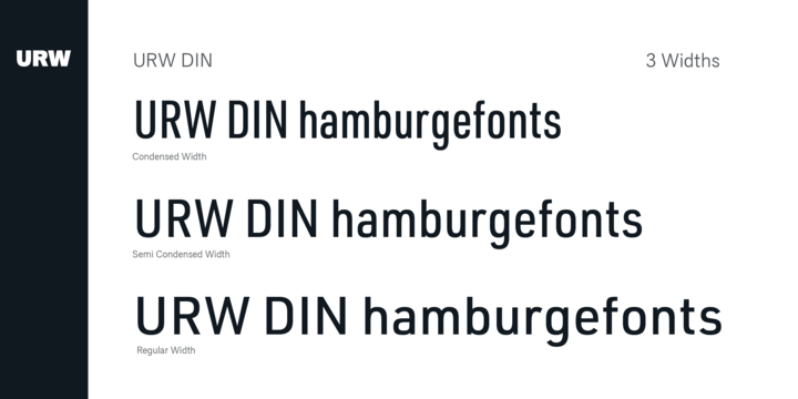 Przykład czcionki URW DIN Semi Condensed Bold Italic
