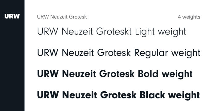 Przykład czcionki Neuzeit Grotesk Light