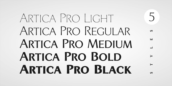 Przykład czcionki Artica Pro Black