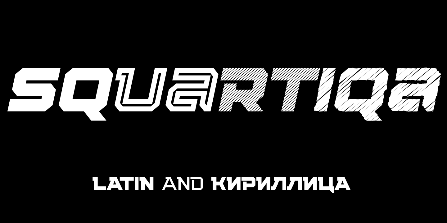 Przykład czcionki Squartiqa 4F Light Italic