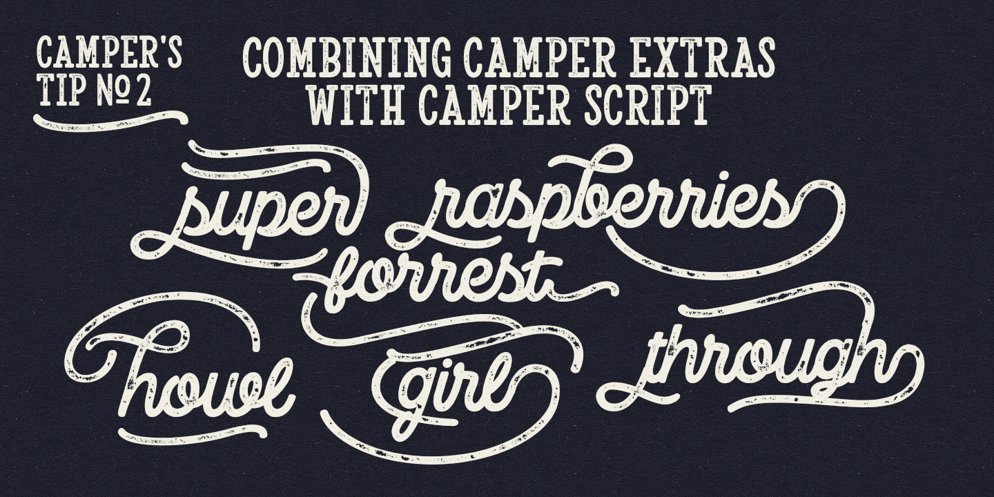 Przykład czcionki Camper Print Script2