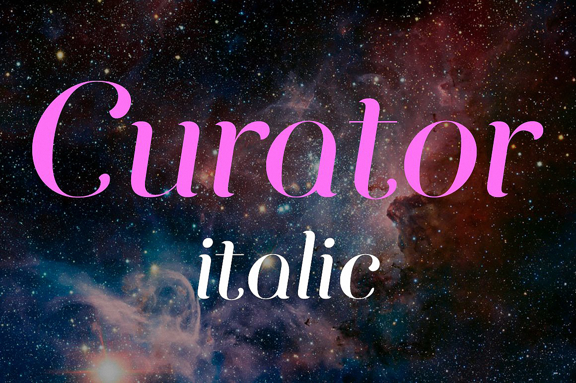 Przykład czcionki Curator Italic Medium