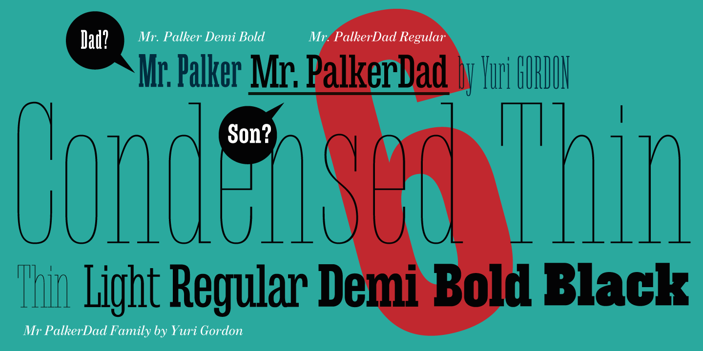 Przykład czcionki Mr Palker Dad Condensed Light