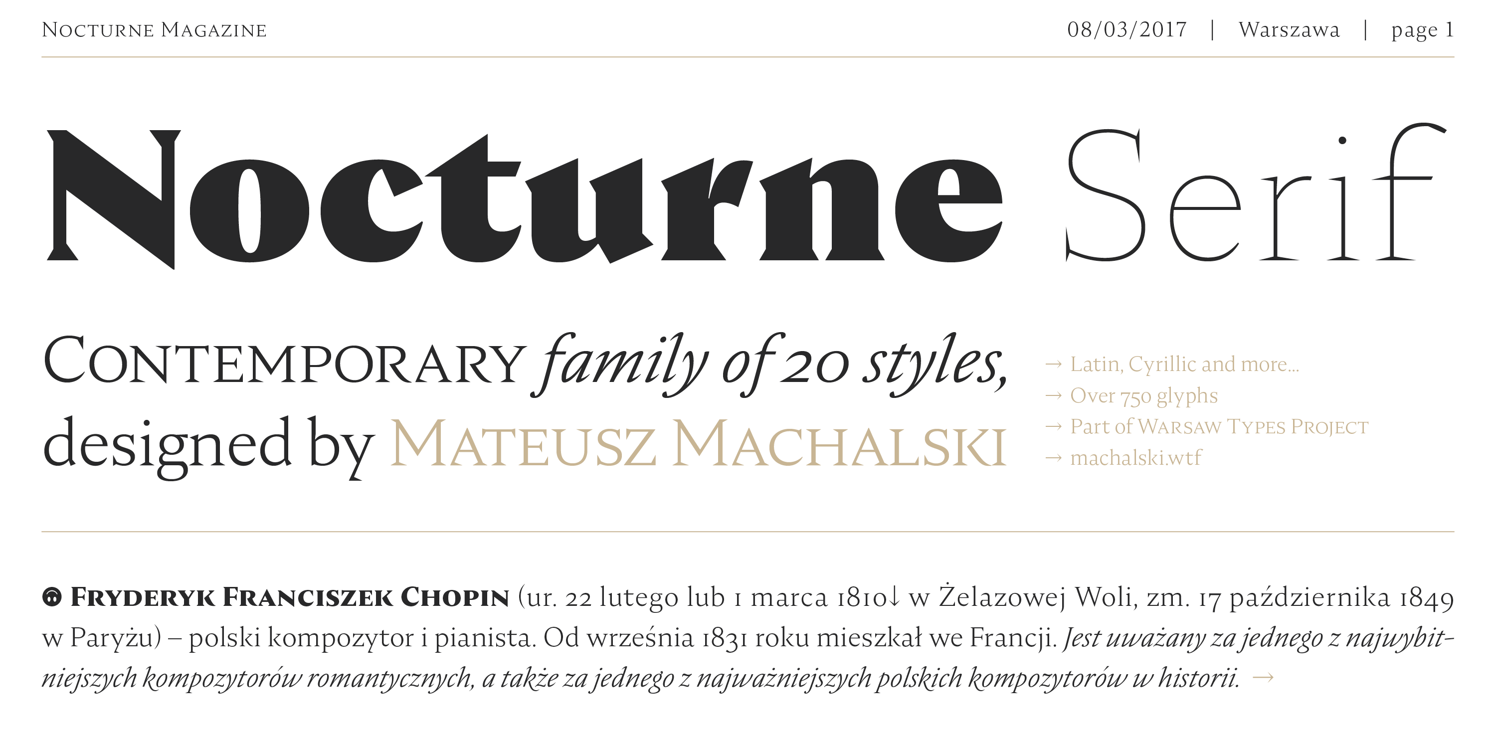Przykład czcionki Nocturne Serif Medium Italic