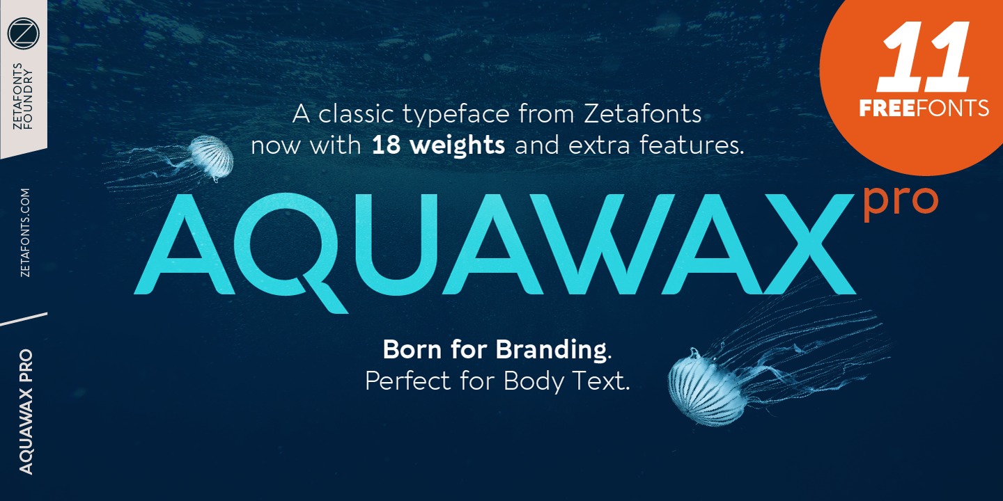 Przykład czcionki Aquawax Pro Medium Italic