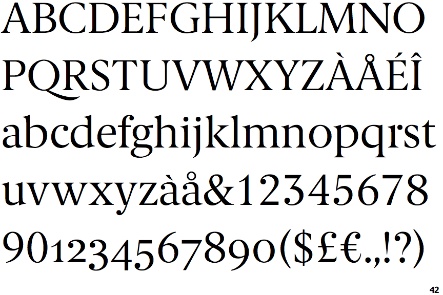 Przykład czcionki Berlingske Serif
