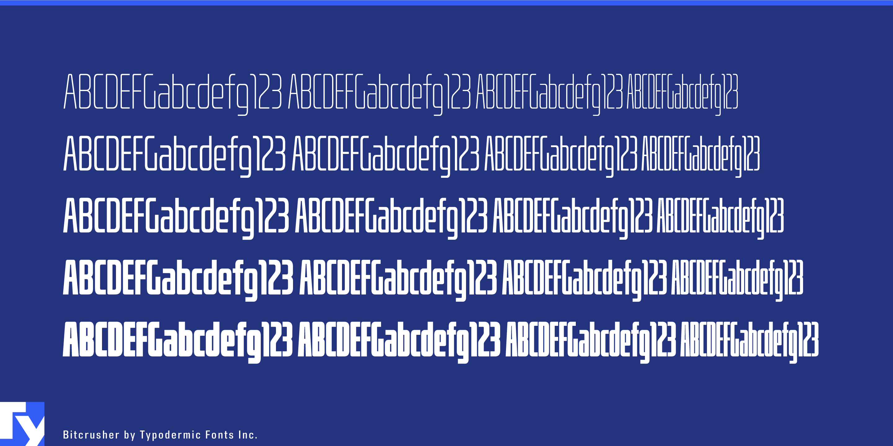 Przykład czcionki Bitcrusher Condensed Regular