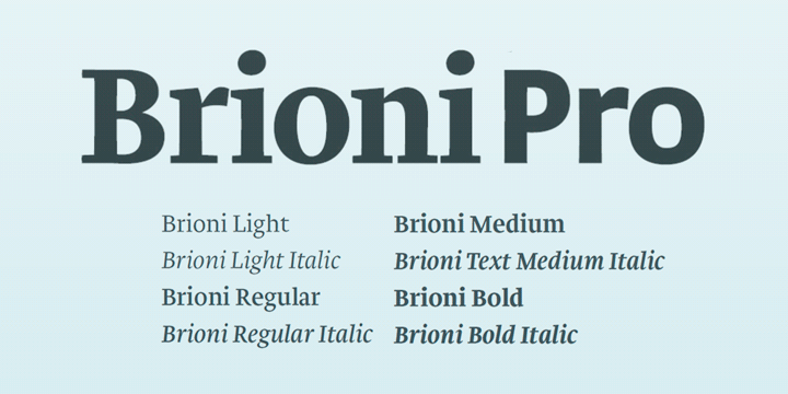 Przykład czcionki Brioni Sans Pro Light